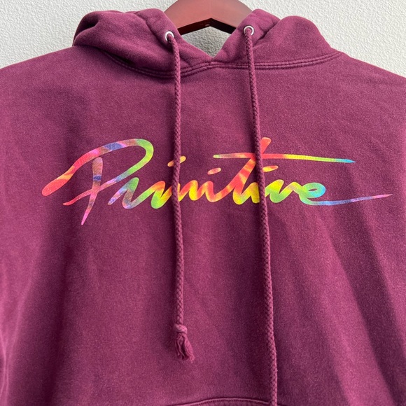 Primitive Maroon Hoodie with Tie Dye Logo - Picture 4 of 13